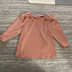 Zara three quarter puff sleeve silky top